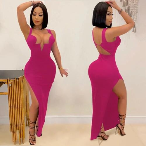 Women Clothing Winter Sexy Dress-Style Sling Backless Irregular Split Y2k Clothes Party Club Outfits Streetwear Wholesale Items