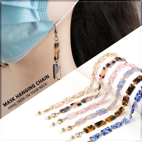 Mask Hanging Rope Glasses Chain Women Anti Slip Clip Mask Holder Neck Lanyard Acrylic Sunglasses Chain Necklace Lanyard Eyewear