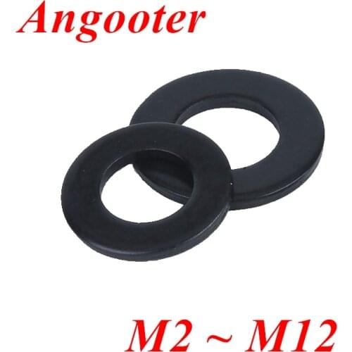 100pcs M2 M2.5 M3 M4 M5 M6 M8 Black plastic Nylon Flat Washer Nylon Flat Ring Gasket for Spacer Seals