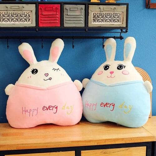 30/40/50CM Kawaii Cartoon Stuffed Happy Rabbit Plush Soft Cushion Bunny Pillow Birthday Gift for Children Accompany Sleep Toy