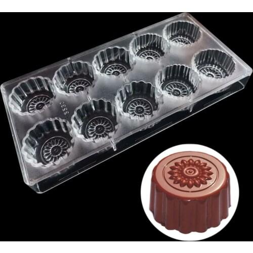 3D moon cake shape Polycarbonate Chocolate Bars Mold PC Food Grade Candy Mould Chocolate Candy baking Pastry Tool