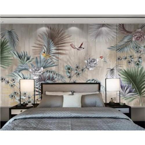 Beibehang Photo wallpaper mural hand-painted Plant leaves fashion 3d living room study TV background wall 3d wallpaper tapety