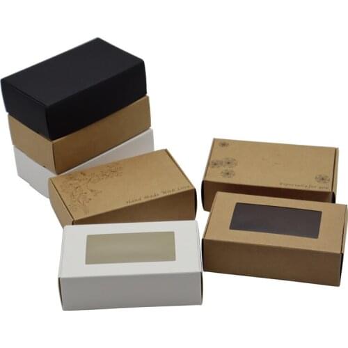 50Pcs 11.5x7x3.5cm Rectangular Kraft Paper Packaging Small Boxes Jewelry Cute Accessories/Rings Packing Box
