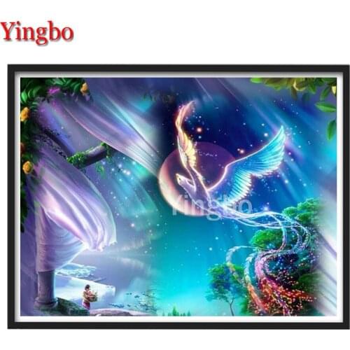 5D DIY Diamond Painting Fantasy Phoenix Landscape Diamond Embroidery Cross stitch Rhinestone Pictures Mosaic Home Decorations