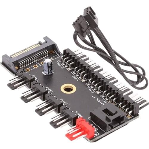 HUB Cooler Speed Controller Splitter Adapter Socket PC Controller Adapter PC 1 to 10 3Pin 4Pin PWM Cooling Fans