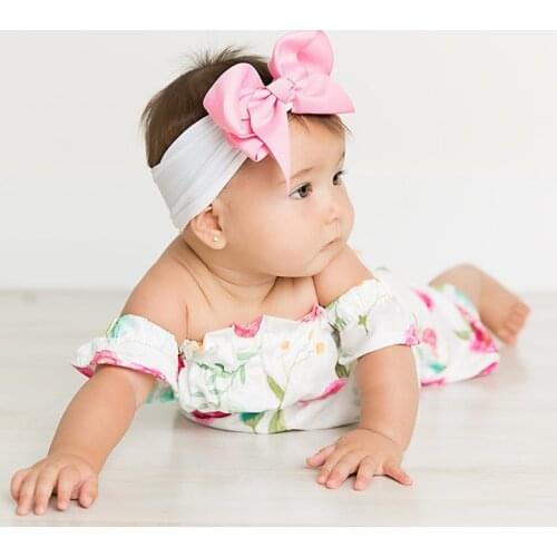 Big Bows Texture Top Knot For Girls Chic Kids Solid Wide Headband Hair Bow 2020 New DIY Hair Accessories Head wrap