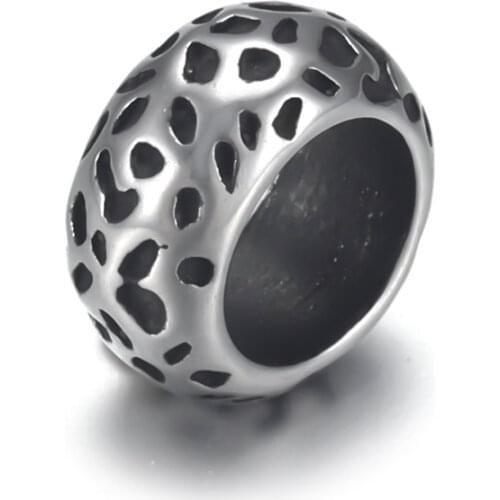 Stainless Steel Drum Bead Polished 6mm Large Hole Metal Beads Bracelet Charms for DIY Jewelry Making Accessories