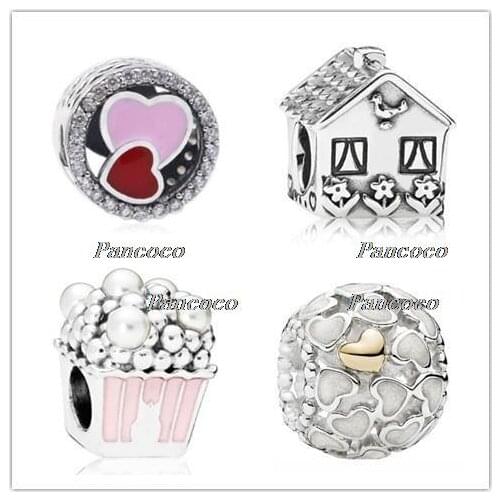 925 Sterling Silver Charm Vintage House Shape Home Sweet Home Beads Fit Women Pandora Bracelet & Necklace DIY Jewelry