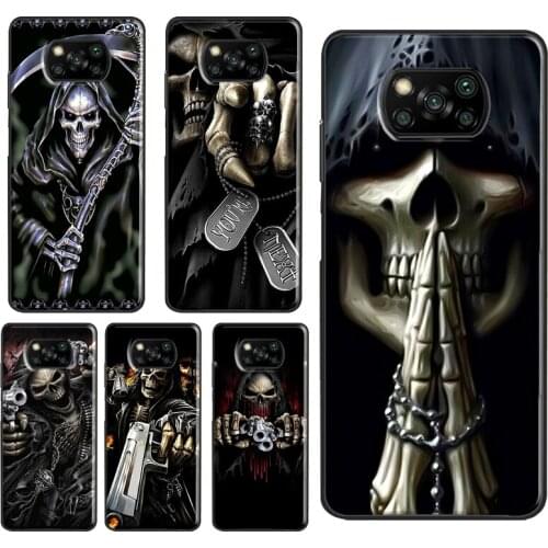 Grim Reaper Skull Skeleton Case For Xiaomi Mi 11 Lite Note 10 Mi 10T 9T Pro 11 Ultra Cover For POCO X3 Pro M3 F2 F3