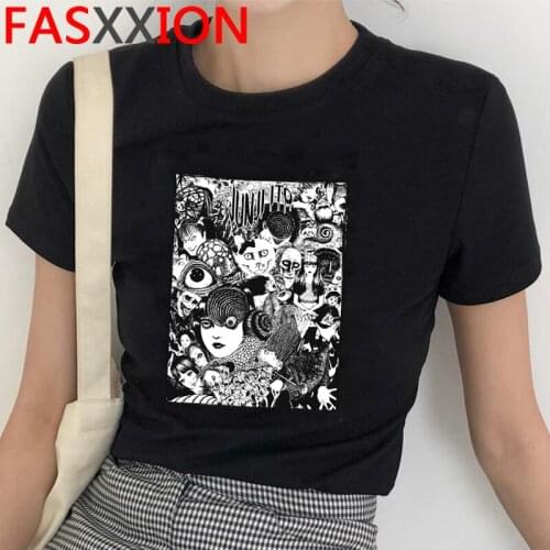 Junji Ito summer top male vintage tumblr graphic tees casual harajuku kawaii tshirt tumblr
