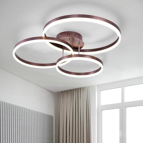 3 rings Dimmable High Brightness Circle Rings Modern Led Ceiling Lights For Living Room Bedroom Study Room Lighting AC 90-260V