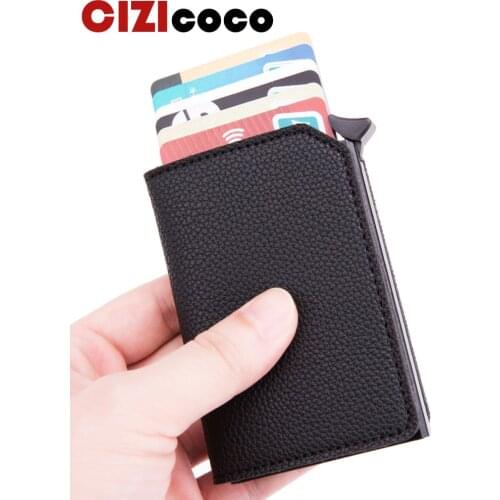 Fashion New Card Holder Smart Wallet Vintage PU Leather Coin Purses Men Credit Card Holder Casual RFID Blocking Card Wallet