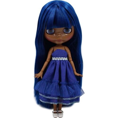 ICY DBS Blyth doll No.280BL1714 Blue hair JOINT body Super Black skin 1/6 BJD Neo ob24 anime girl