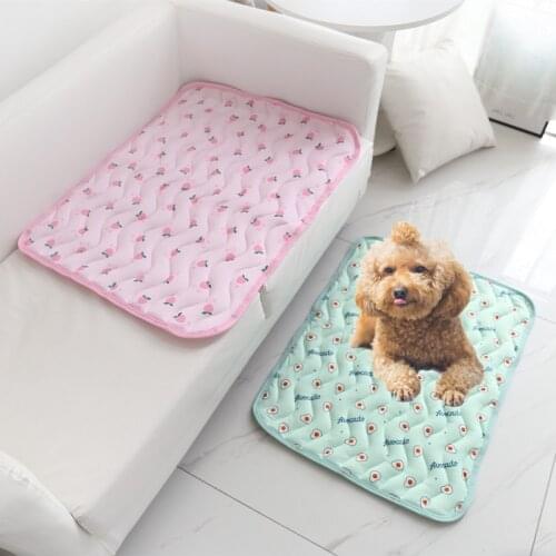 Dog Cats Beds Sofa Mats Cushion Supplies Accessories Large Medium Small Pet Cooling Sensation Contact Cold Kennel Ice Silk