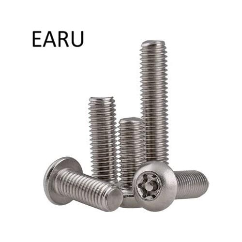 M3*4/5/6/8/10/12/14/16/18-25mm304 stainless steel anti-theft screws Bolt round Pan plum Six-Lobe Security Head with needle core