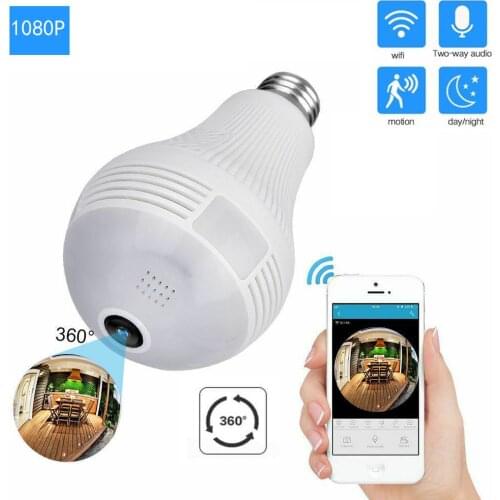 LED light bulb HD mini camera camcorder wifi IP P2P Infrared Motion Detection Surveillance camera Video Voice Recorder