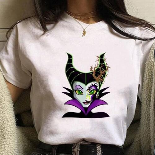 Vogue Princess Kawaii Harajuku T Shirt Women Ullzang Maleficent T-shirt Aesthetic Cartoon Graphic Tshirt 90s Fashion Tops Female