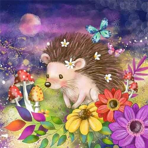 Animal Hedgehog DIY Embroidery 11CT Cross Stitch Kits Needlework Craft Set Printed Canvas Cotton Thread Home Decoration Sell