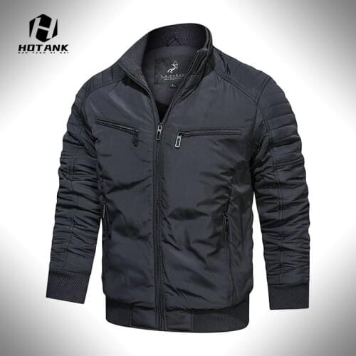 Autumn Biker Jacket Men Winter Outdoor Windproof Outwear Casual Thicken Long Sleeve Coats Mens Fashion Stand Fleece Jackets