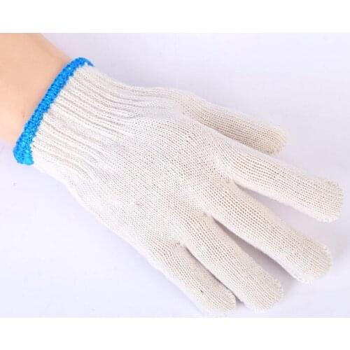 10pairs Work Gloves White Elastic Cuff Cotton Yarn Gloves Gardening Work Industrial Worker hand Glove workers free ship
