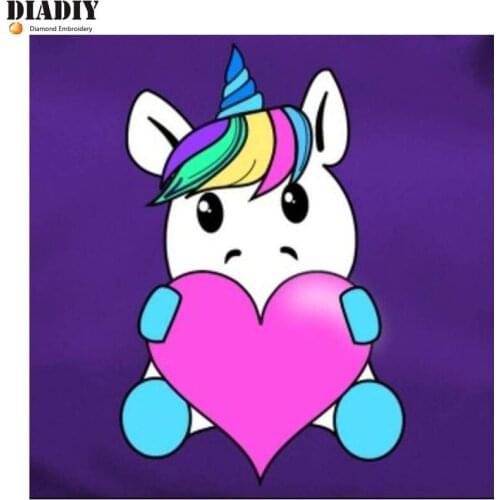 Full round Diamond 5D DIY Diamond Painting Cartoon unicorn Embroidery Cross Stitch Rhinestone Mosaic Painting Decor