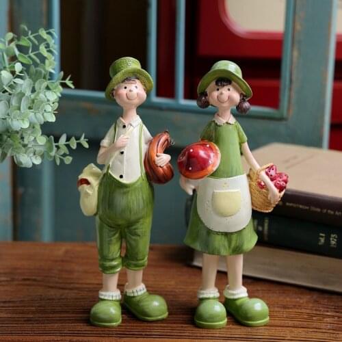 Garden Forest Sunshine Couple Figurine Pastoral Green Life Character Sculpture Wedding Gifts Resin Doll Statue Home Decoration