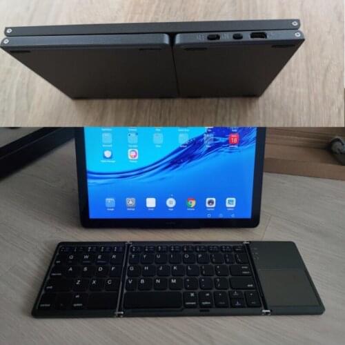 Folding Bluetooth Keyboard Rechargeable Keypad With Touchpad Tablet Pad Phone