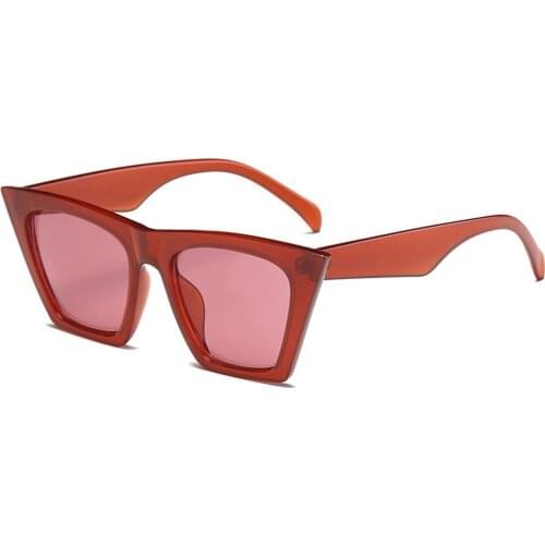Punk Flat Top Cat Eye Sunglasses 2021 Fashion Colorsful Sun Glasses Square Shades Eyewear Lady Brand Designer Eyeglasses UV400
