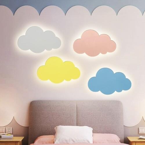 LED Cloud wall light for Bedroom Children Nursery kids wall light side lamp art deco sconces wall side lamp fixtures