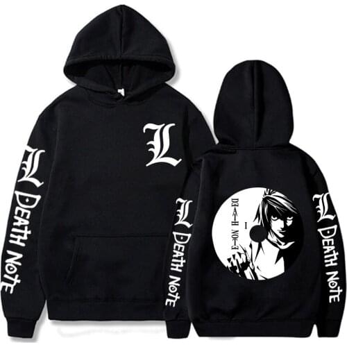 2021 Harajuku Death Note Hoodies Men Women Long Sleeve Sweatshirt Manga Black Hoodies Tops Clothes