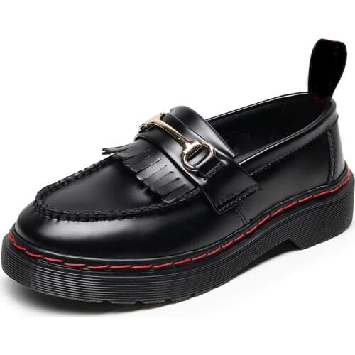 Spring Autumn Fashion New Women Loafers Genuine Leather Casual Shoes Woman Slip-on Tassel Flats Oxford Shoes for Women Shoes