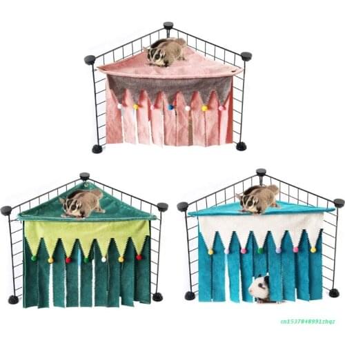 Corner Fleece Forest Hideout for Hamster Hedgehogs Dwarf Rabbits and Other Small Pets Cage Accessories and Toys 3 Colors