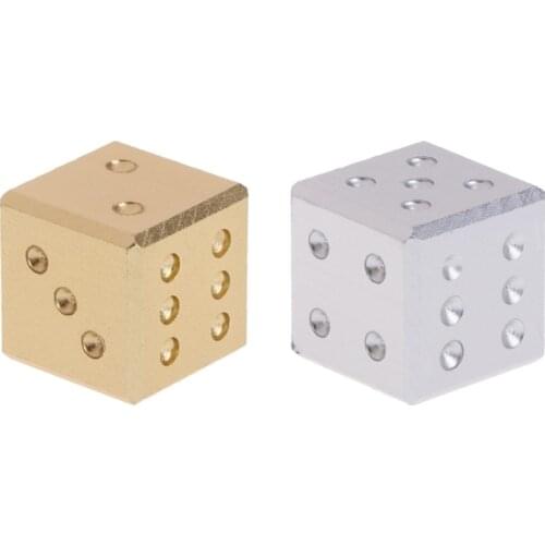 Gold Silver Aluminum Metal Dice Club Bar Drinking Playing Game Tool 16X16X16mm U2JB
