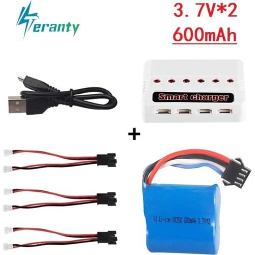 1-10Pcs 3.7V *2 600mAh Li-ion battery 18350 Replacement battery for UDI R/C UDI001 Venom Speed Boat RC 7.4v Battery Spare Parts