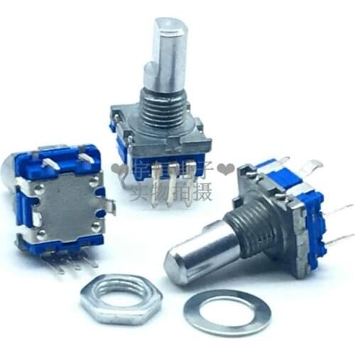 1 Piece EC11 Rotary Encoder 20 Positioning 20 Pulses Five Feet With Switch 15MM Half Shaft