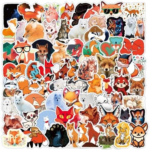 10/50/100PCS Cartoon Kawaii Fox Vulpes Graffiti Stickers Aesthetics Laptop Guitar Phone Bottle Waterproof Sticker Decal Kid Toy
