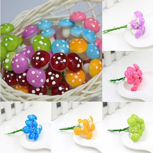 10 Pcs Mini Fake Mushroom Artificial Foam Craft for Mini Plant Pots Fairy DIY Decor Garden Dollhouse