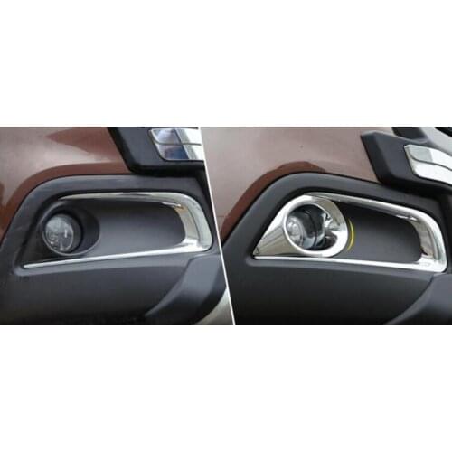2PCS/SET ABS Chrome Car Front Fog Lamp Cover Sticker for Peugeot 2008 Year 2013 2014 2015 2016 Refitting