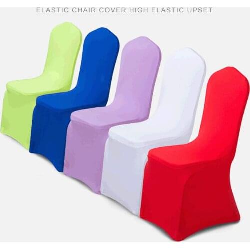 23color 50/100PCS Stretch Elastic Universal White Spandex Wedding Chair Covers for Weddings Party Banquet Hotel Polyester Fabric