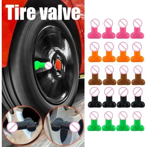 4Pcs Car Motorcycles Bikes Prank Pennis Tyre Tire Valve Stem Cap