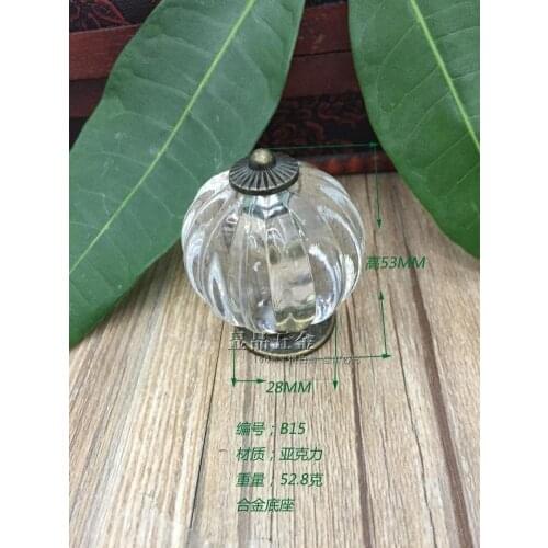 43*53mm Bedside handle Transparent crystal handle Acrylic Pull hole Crystal drawer handle Get screw wholesale