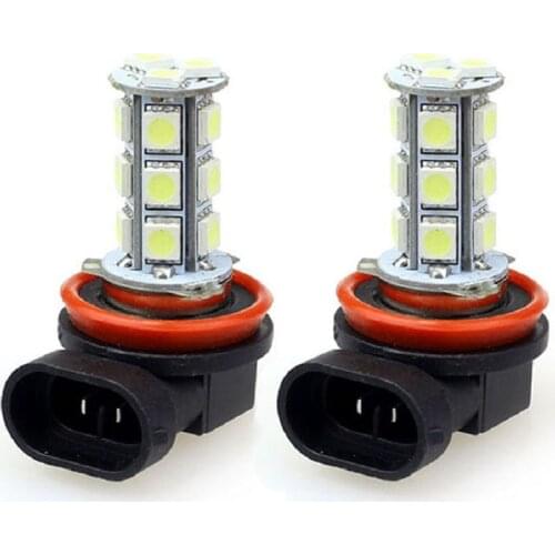 Car Headlight LED 5050 18 SMD H11 H8 Bulb Car-styling LED Lamps for Cars DC12V Driving Fog Lights White Car Light