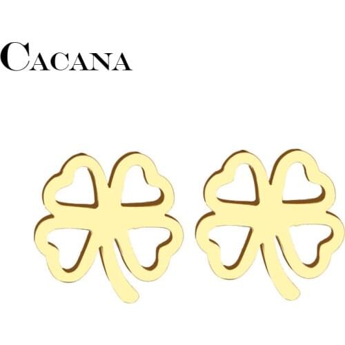 Женские золотые серьги Cacana China At AliExpress
