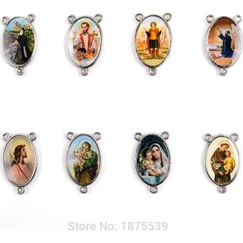 Catholic Rosary Center Medal St Marsabresho Our Lady of Lillies Different Images For Selection