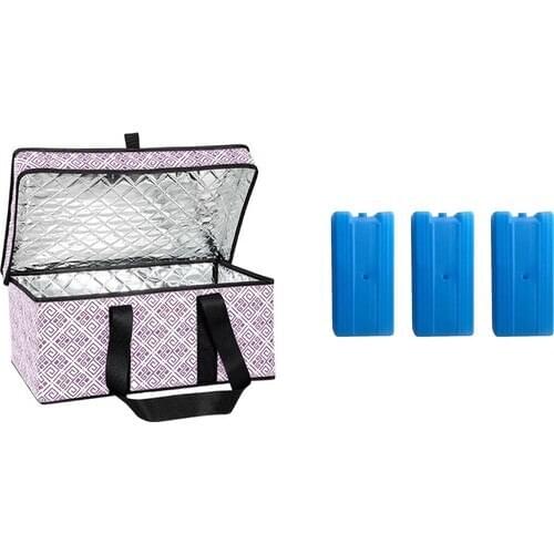 Cmk Thermo Multi-Purpose Picnic Bag 3 Pcs Ice Battery Purple