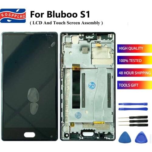 For Bluboo S1 LCD Display + Touch Screen Sensor Assembly Replacement Original Quality With Frame Blu S1 Mobile Phone Screen Part