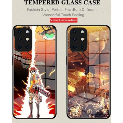 HOT Anime Attack On Titan EREN MIKASA LEVI Anime For Oneplus9 9Pro 6 6T 7 7Pro 7TPro Nord Oneplus 8 8Pro 8T Tempered glass