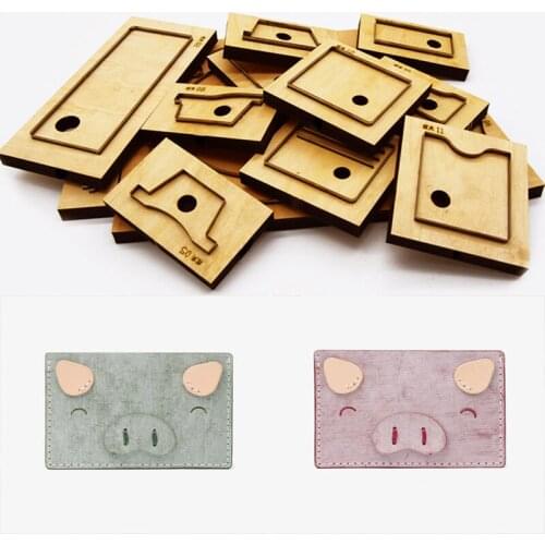 Herramientas para cuero leather craft template fabric cutter pig card holder die cutting knife mould hand punch tool 105x75mm