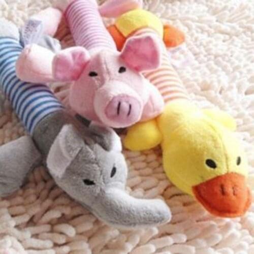 25cm Cute Dog Toy Pet Puppy Plush Sound Chew Squeaker Squeaky Pig Elephant Duck Toy Great for fun and entertainment For Pets