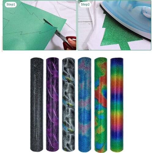 Adhesive Heat Transfer Vinyl HTV Sheet Film Assorted Birthday Decor Glitter Garment Clothing Arts Fabrics Bags HTV Roll